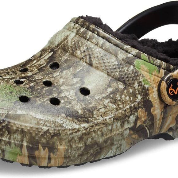 Shoes - Unisex Classic Lined Realtree Clog Khaki Multi Size 9 Women 7 Men Cozy Warm